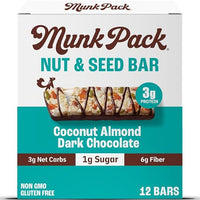 Thumbnail for Image 1 of Default Title for the product Munk Pack Fiber Nut Bars, 5g Fiber, Coconut Almond Chocolate | 12 Count