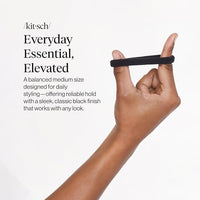 Thumbnail for Image 2 of Kitsch Elastic Hair Ties No Damage | Stretchable Hair Bands - Black, 20pcs