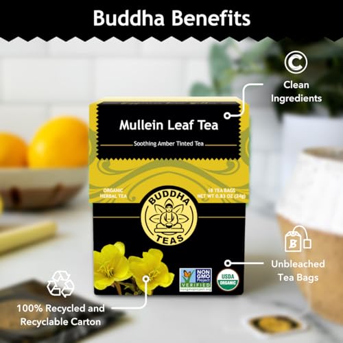 Image 5 of Buddha Teas Organic Mullein Leaf Tea - Herbal Tea & Caffeine Free