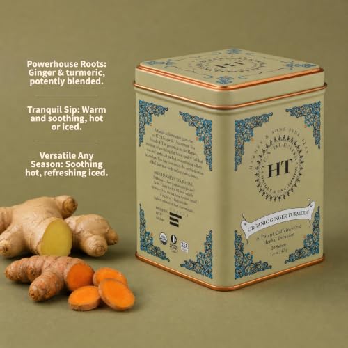 Image 2 of Harney & Sons HT Organic Ginger Turmeric Herbal Tea, 20 Sachets Tin