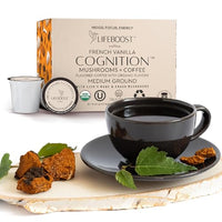 Thumbnail for Image 3 of LIFEBOOST French Vanilla Cognition Mushroom Coffee Pods - 10 Count (Pack of 3)