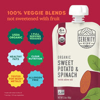 Thumbnail for Image 4 of Serenity Kids Organic Spinach Baby Pouches, No Added Sugar, 3.5 Oz, 12 Pack