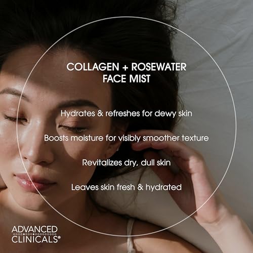 Image 3 of Advanced Clinicals Collagen Rosewater Face Mist 7.5 Fl Oz