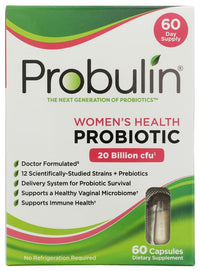 Thumbnail for Image 1 of Default Title for the product Probulin Women’s Health Probiotic + Prebiotic for Vaginal, Gut & Immune Health - 20 Billion CFU - 12 Probiotic Strains, 60 Vegan Capsules