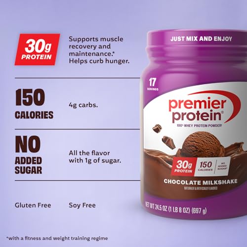 Image 2 of Premier Protein 30g High Protein Powder, 100% Whey, Chocolate, 17 Servings