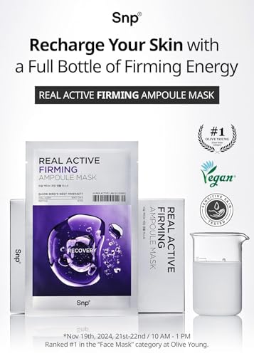 Image 3 of SNP Real Active Firming Ampoule Sheet Mask 10 Sheets