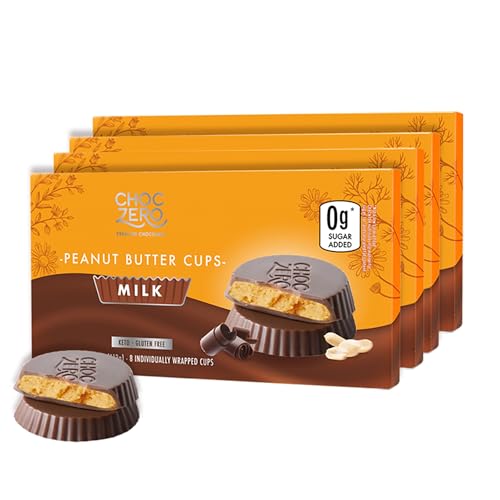 Image 1 of Default Title for the product ChocZero Sugar Free Milk Chocolate Peanut Butter Cups, 4 Pack