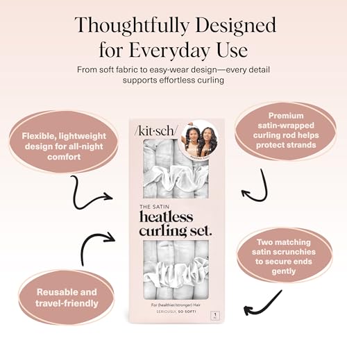 Image 4 of Kitsch Satin Heatless Curls Overnight Set - Ivory