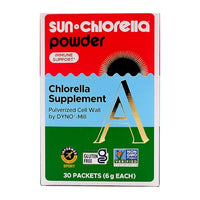 Thumbnail for Image 1 of 0.21 Ounce (Pack of 30) for the product Sun Chlorella Powder, 6g, 90%+ Pulverized Cell Wall, Non-GMO, Packets
