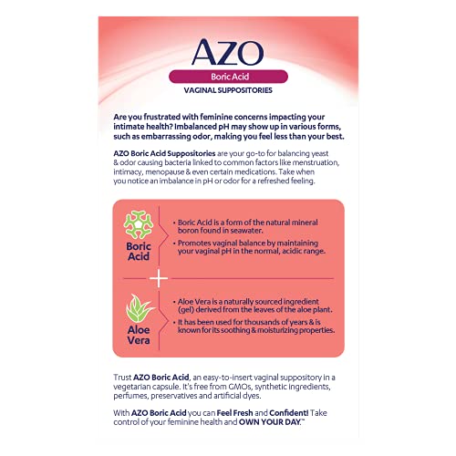 Image 3 of AZO Boric Acid Vaginal Suppositories for Women (Pack of 60)