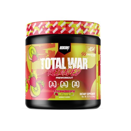 Image 9 of NEW Strawberry Kiwi (Reloaded) - 20 Servings for the product REDCON1 Total War Pre Workout Powder