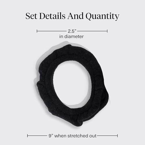 Image 5 of Kitsch Petal Hair Ties No Damage - Black, 10pcs