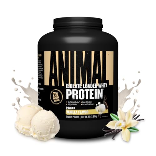 Image 1 of Vanilla / 4 Pound (Pack of 1) for the product Animal Whey Isolate Protein Powder