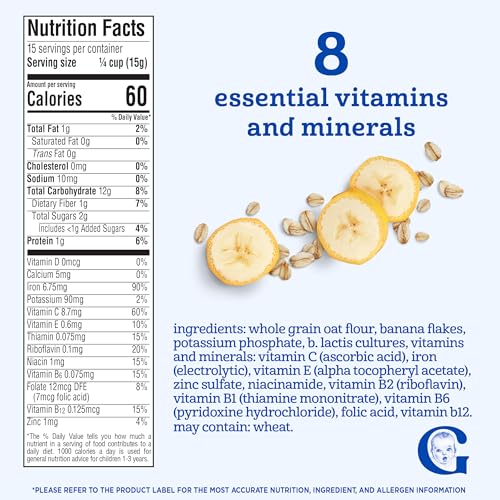 Image 2 of Gerber Toddler Oatmeal Banana Probiotic Cereal, 8 Oz, 5 Pack