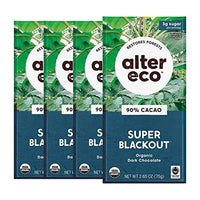 Thumbnail for Image 4 of Deepest Dark Super Blackout 90% / 2.65 Ounce (Pack of 4) for the product Alter Eco Dark Chocolate Bars Pure Dark Cocoa Fair Trade Organic Non-GMO Gluten Free