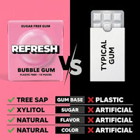 Thumbnail for Image 5 of Refresh Gum Bubblegum, Natural Sugar-Free Xylitol Chewing Gum, 12 Pack