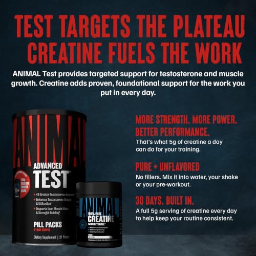 Image 5 of Animal Test + Creatine, Mens Testosterone Booster Supplement | 21 Packs