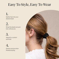 Thumbnail for Image 6 of Kitsch Ribbed Hair Ties No Damage - Black, 10pcs