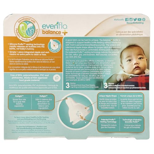 Image 2 of Evenflo Feeding Balance+ Bottles Standard Neck 4 oz 3 Pack