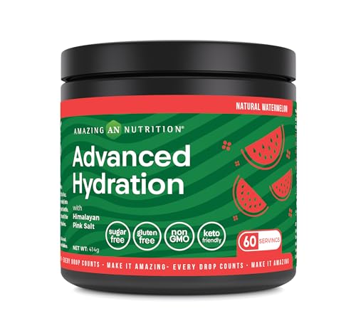 Image 1 of Default Title for the product Amazing Nutrition Advanced Hydration Electrolyte Powder 60 Servings Natural Watermelon