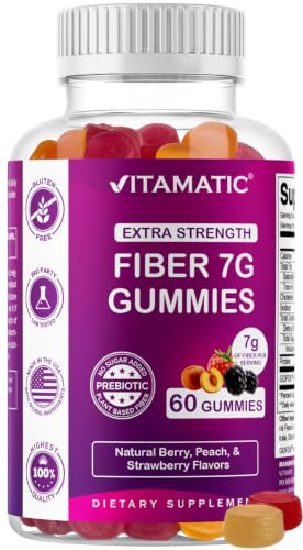 Image 2 of Berry, Peach & Strawberry / 60 Count (Pack of 1) for the product Vitamatic Extra Strength Prebiotic Fiber Gummies