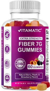 Thumbnail for Image 2 of Berry, Peach & Strawberry / 60 Count (Pack of 1) for the product Vitamatic Extra Strength Prebiotic Fiber Gummies