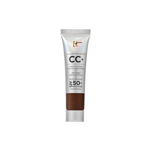 Image 13 of 29C Deep Mocha (very deep cool with red undertones) for the product IT Cosmetics Mini CC+ Cream with SPF 50+ Full Coverage Natural Foundation