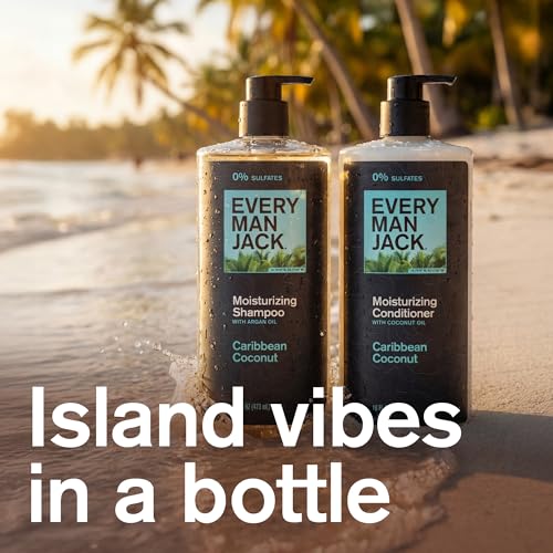 Image 2 of Every Man Jack Shampoo & Conditioner Set for Men, Caribbean Coconut, 2pk
