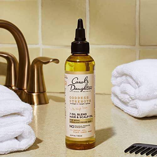 Image 5 of Carol's Daughter Hair Treatment Bundle - Mimosa Honey Shine Pomade and Goddess Strength 7 Oil with Shea Butter and Castor Oil, Strengthening for 2A to 4C Hair