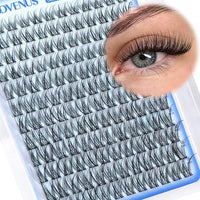 Thumbnail for Image 7 of T-natural curly clusters for the product Goddvenus Eyelash Extensions Wispy Natural DIY C Curl Individual Lashes Clusters