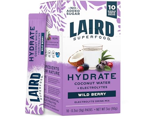 Image 1 of Default Title for the product Laird Superfood Hydrate Coconut Water Electrolyte Drink Mix 10 Single Serve Sticks