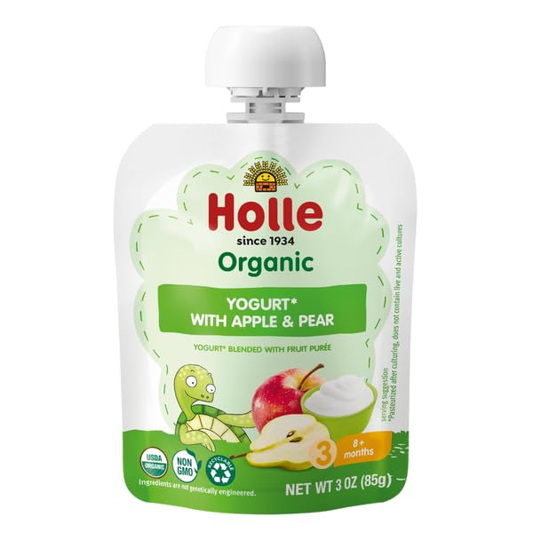 Image 6 of Holle Organic Apple Pear Baby Yogurt Pouches, 10 x 3 oz