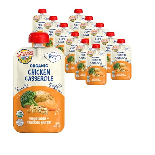 Image 1 of Default Title for the product Earth's Best Organic Vegetable + Chicken Puree Chicken Casserole Pouch, 4 oz (Pack of 12)