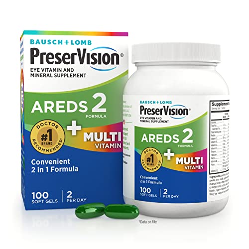 Image 1 of 100 Count (Pack of 1) for the product PreserVision AREDS 2 + Multivitamin Eye Vitamins, 100 Softgels