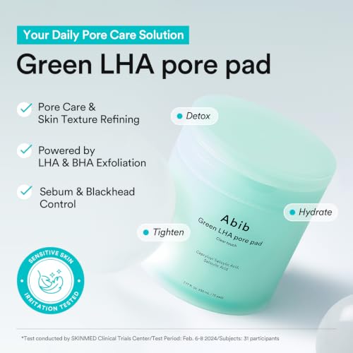 Image 2 of Abib Green LHA Pore Pad Clear Touch Toner Pads 230mL 70 Pads
