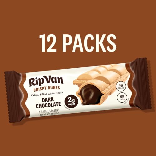 Image 6 of RIP VAN Crispy Dunes Vegan Dark Chocolate Wafer Sticks Low-Calorie Snack 12 Pack