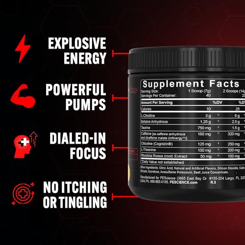 Image 3 of PEScience Prolific Energy Pre Workout ? 40 Scoops, Mango Splash