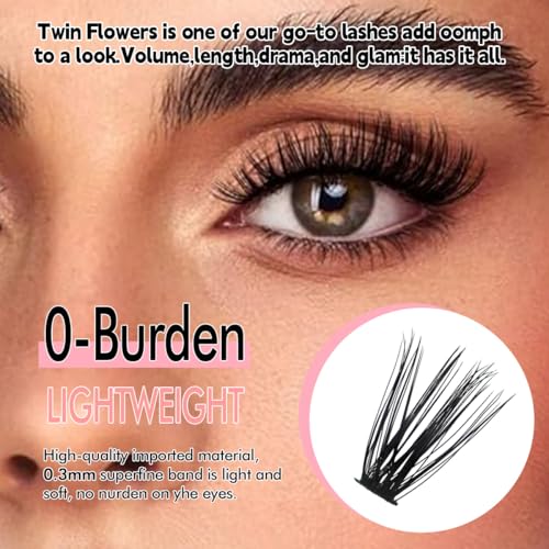 Image 2 of Azenlo Natural Lash Clusters Kit Wispy Eyelash Clusters 120 pcs Cluster Eyelash Extensions C Curl Individual Lashes 10-16 mm Mix Length Natural Look (60D KIT 120 Pcs)