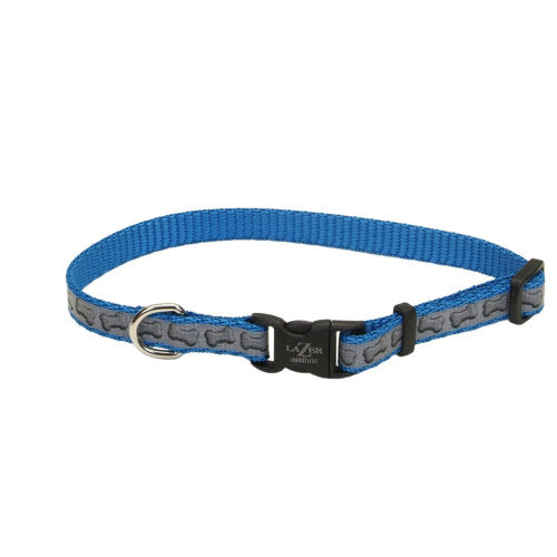 Lazer Brite Reflective Adjustable Dog Collar Turquoise, Each/3/8 In X 8-12 in by Lazer Brite