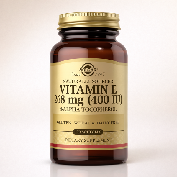 Solgar Vitamin E 268 MG (400 IU) (d-Alpha Tocopherol & Mixed Tocopherols), 100 Softgels - Supports Immune System & Skin Nutrition - Natural Antioxidant - Gluten Free, Dairy Free - 100 Servings