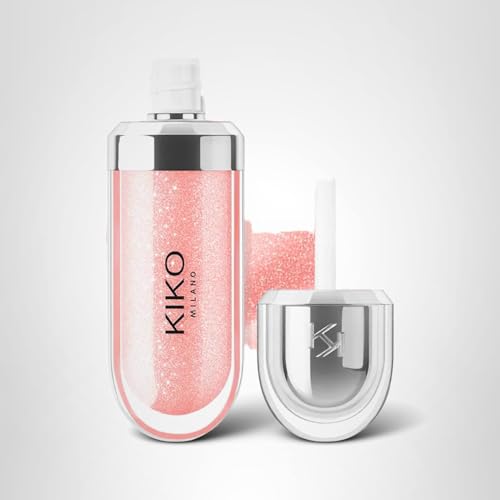 Kiko Milano 3D Hydra Lip Gloss – High Shine, Hydrating, Plumping, Non-Sticky, Moisturizing Lip Makeup – 04 Pearly Peach Rose – 6.5ml