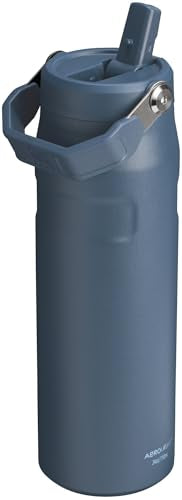 Stanley IceFlow Flip Straw 2.0 Water Bottle 24 OZ | Built-In Straw with Larger Opening | Lightweight & Leak-Resistant | Insulated Stainless Steel | BPA-Free | Navy