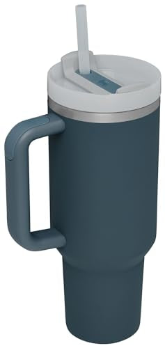 STANLEY Quencher H2.0 Tumbler with Handle and Straw 40 oz | Flowstate 3-Position Lid | Cup Holder Compatible for Travel | Insulated Stainless Steel Cup | BPA-Free | Stormy Sea