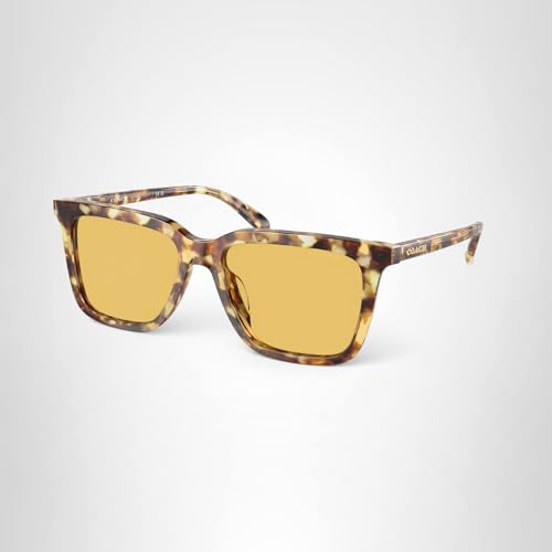 COACH HC8385U Universal Fit Sunglasses, Honey Tortoise/Amber Solid, 54 mm
