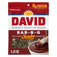 Thumbnail for Image 1 of Default Title for the product DAVID SEEDS Roasted and Salted Bar-B-Q Jumbo Sunflower Seeds, 5.25 oz, 12 Pack