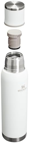 Stanley Adventure-to-Go Vacuum Bottle 1.4 qt | Wide Mouth with Leakproof Cup Lid | Keep Drinks Hot or Cold | Packable for Travel | Insulated Stainless Steel Thermos | BPA-Free | Frost