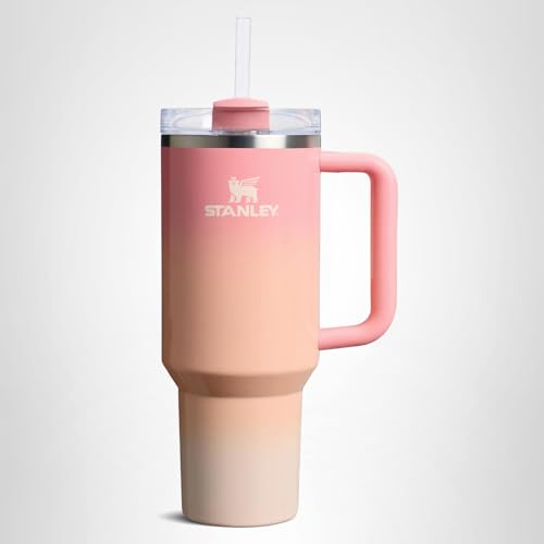 STANLEY Quencher H2.0 Tumbler with Handle and Straw 40 oz | Flowstate 3-Position Lid | Cup Holder Compatible for Travel | Insulated Stainless Steel Cup | BPA-Free | Pink Mesa Sunset