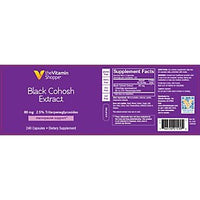 Thumbnail for Black Cohosh Extract 80mg Menopausal Support, 2.5 Triterpene Glycosides Women's Health Support, Gluten Dairy, Soy Free (240 Capsules) by The Vitamin Shoppe