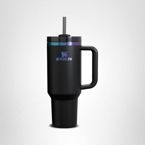 Stanley Quencher H2.0 Tumbler with Handle and Straw 40 oz | Flowstate 3-Position Lid | Cup Holder Compatible for Travel | Insulated Stainless Steel Cup | BPA-Free | Black Chroma