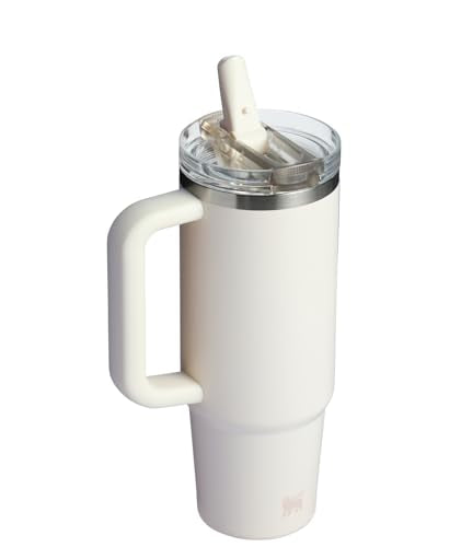 Stanley Quencher ProTour Flip Straw Tumbler with Leakproof Lid 30 oz | Built-In Straw & Handle | Cupholder Compatible for Travel | Insulated Stainless Steel Cup | BPA-Free | Cream